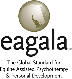Eagala logo with horse and tagline text.